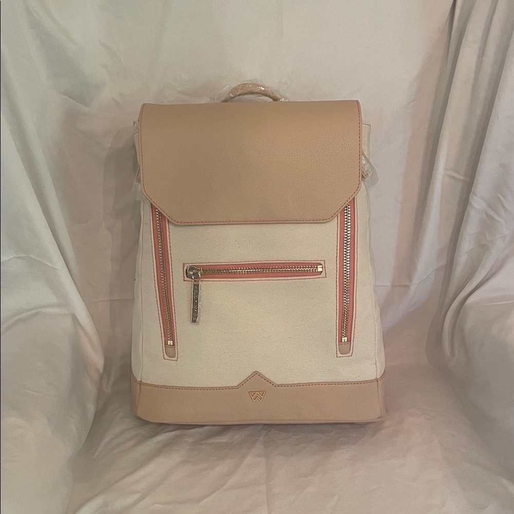 Elegant Tan and Cream Women's Backpack